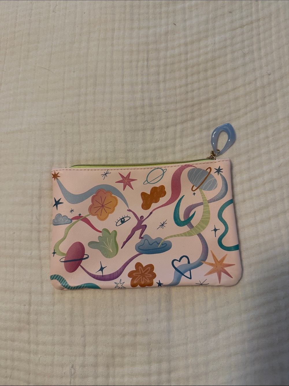 ipsy Pink Space & Floral Mini Pouch